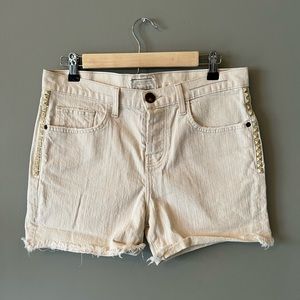 Anthropology x Current Elliott cut off distressed denim shorts. 26